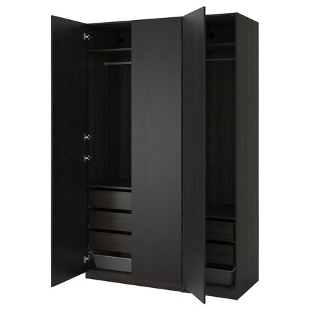 Гардероб, черно-коричневый, Форсанд черно-коричневый, 150x60x236 см IKEA ПАКС 393.001.73