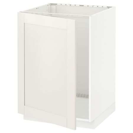 Напольный шкаф для раковины МЕТОД, белый, Сэведаль белый (60x60 см)