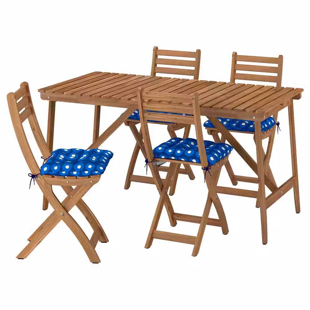ASKHOLMEN Стол+4 складных стула, д/сада - фото 1
