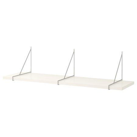 Полка навесная, белый/хромированный 120x30 см IKEA BERGSHULT БЕРГСХУЛЬТ / PERSHULT ПЕРСГУЛЬТ 092.907.74