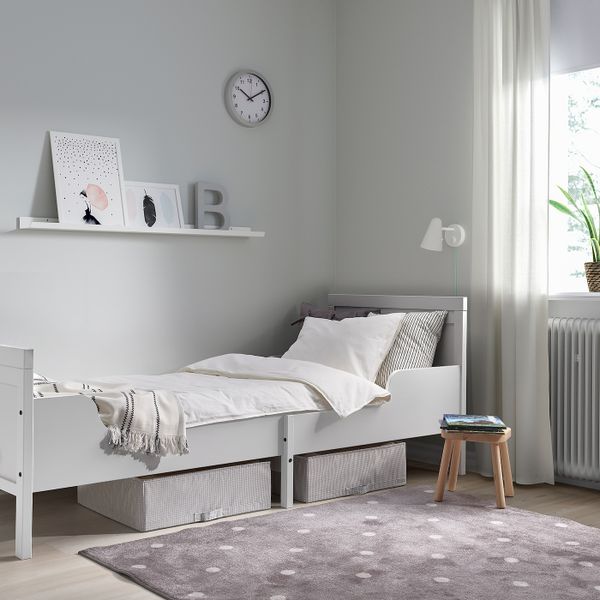 Раздвижная кровать с реечным дном, серый 80x200 см IKEA SUNDVIK СУНДВИК 294.216.65 - фото 3