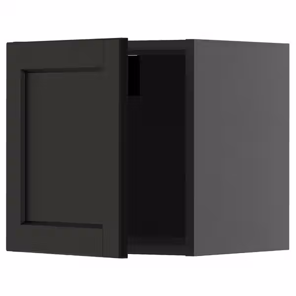 METOD Навесной шкаф - черно-серый/Lerhyttan черная морилка 40x40 см - фото 1