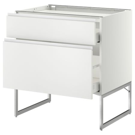 Напольный шкаф, 2 фронтальных панели, 3 ящика МЕТОД / МАКСИМЕРА, белый, Нодста белый