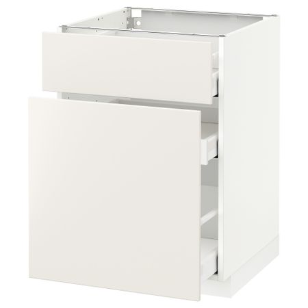 Напольный шкаф, выдвижной секцией, ящик МЕТОД / МАКСИМЕРА, белый, Веддинге белый