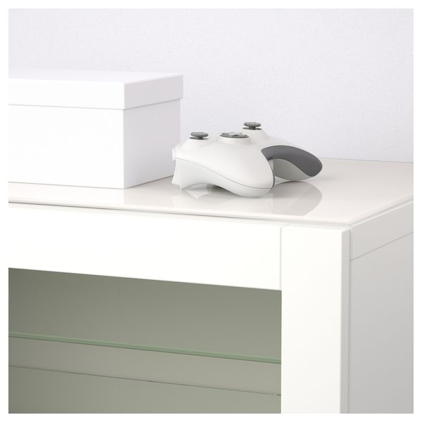 Шкаф для ТВ, комбинированный, стекляные дверцы БЕСТО, Лаппвикен, Синдвик белый прозрачное стекло (240x40x230 см) - схема-чертеж с размерами