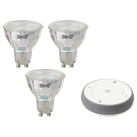 Комплект с пультом для/у, белый спектр GU10 IKEA TRÅDFRI ТРОДФРИ 104.065.75