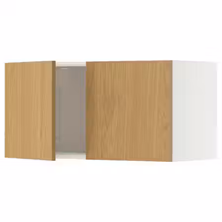 METOD Навесной шкаф с 2 дверцами - белый/Sinarp дубовый шпон 80x40 см