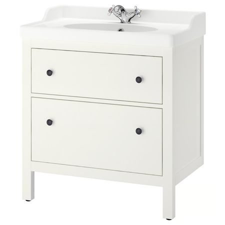 HEMNES / RUTSJÖN РУТШЁН Шкаф с ящиками/раковина/смеситель