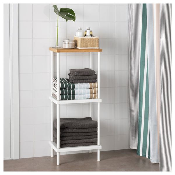 Секция полок ДИНАМ, белый, рисунок бамбука (40x27x96 см) - фото 2