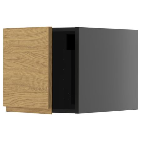 METOD Верхний шкаф - черно-серый/Voxtorp под дуб 40x40 см