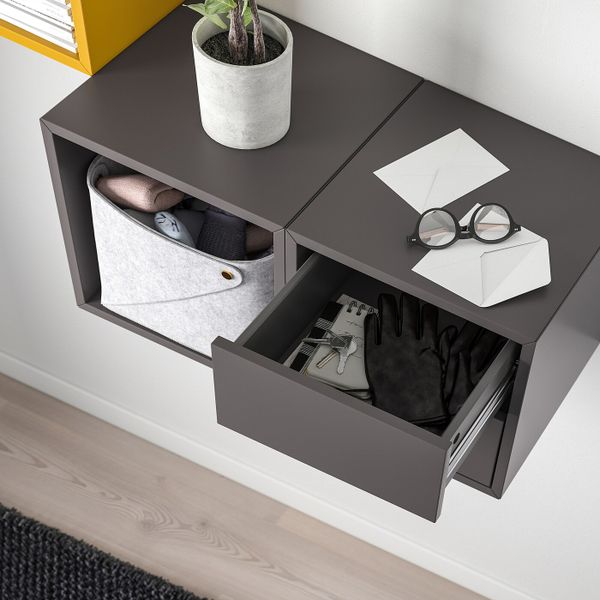 Комбинация для хранения, золотисто-коричневый/темно-серый 105x35x70 см IKEA EKET ЭКЕТ 593.363.88 - фото 4