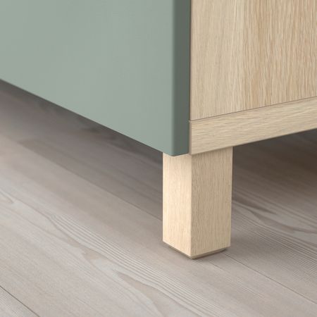 Комбинация для хранения с дверцами, под беленый дуб/нотвикен/стуббарп серо-зеленый 120x42x74 см IKEA BESTÅ БЕСТО 493.027.51