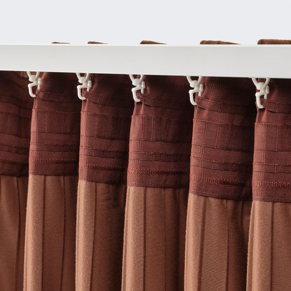 Затемняющие гардины, 2 шт., коричневый 145x300 см IKEA ELDTORN ЭЛЬДТОРН 004.881.09 - фото 3