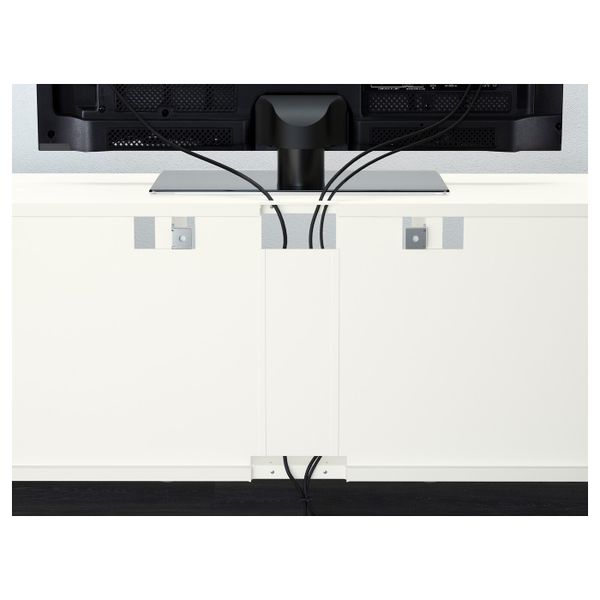 Шкаф для ТВ, комбинированный, стекляные дверцы, Ханвикен белый прозрачное стекло 180x40x192 см IKEA BESTÅ БЕСТО 092.820.57 - фото 1