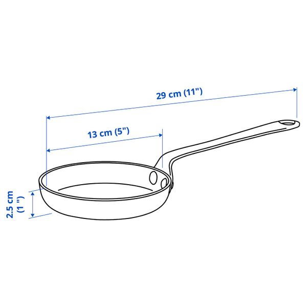 Сковорода, углеродистая сталь 13 см IKEA VARDAGEN ВАРДАГЕН 604.612.39 - фото 18