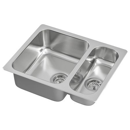 Мойка 1 1/2 врезная, нержавеющая сталь 58x46 см IKEA HILLESJÖN ХИЛЛЕШЁН 392.430.12