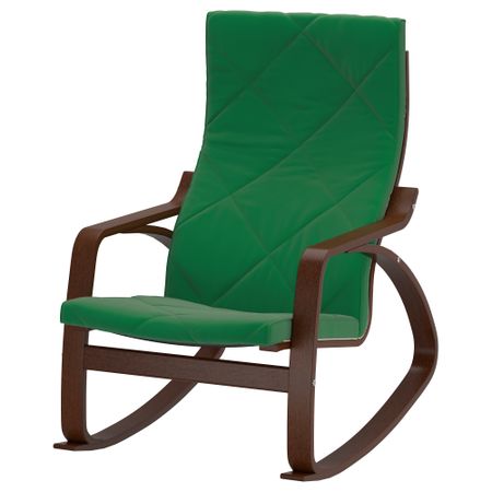 Кресло-качалка ПОЭНГ, коричневый, Сандбакка зеленый