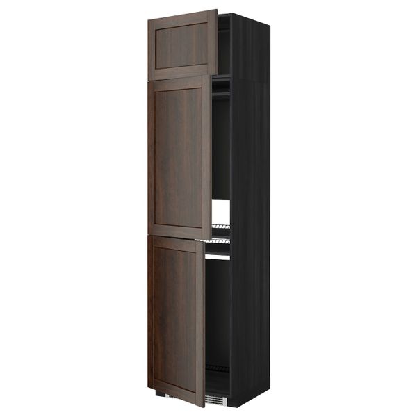 Высокий шкаф для холодильника или морозильника, с 3 дверями IKEA МЕТОД 592.266.29 - схема-чертеж с размерами