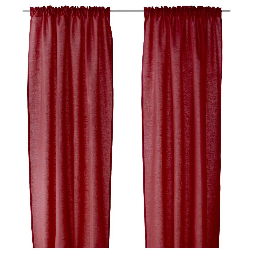 Гардины, 1 пара ВИТТОТЕЛЬ, темно-красный (145x270 см) - фото 1