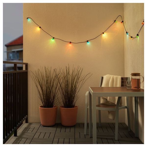 Гирлянда, 12 светодиодов СОЛВИДЕН, с батарейным питанием, для сада разноцветный - фото 2