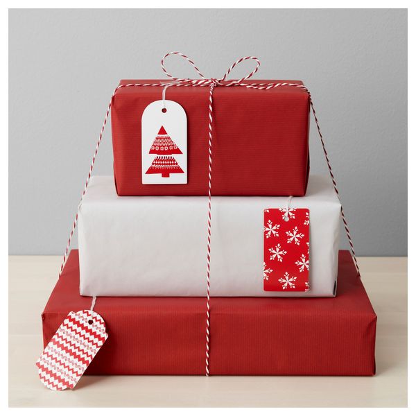 Ярлык для подарков, 16 шт. ВИНТЕР 2017, красный, белый - схема-чертеж с размерами