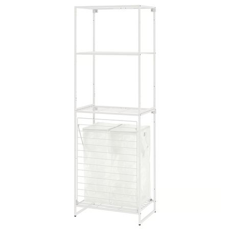 JOSTEIN Стеллаж с сумками - д/дома/улицы проволочный/прозрачный белый 61x40/76x180 см