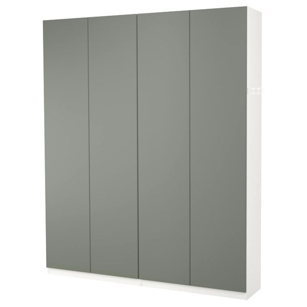 Гардероб, белый, Реинсволл серо-зеленый, 200x38x236 см IKEA ПАКС 792.266.09 - фото 2