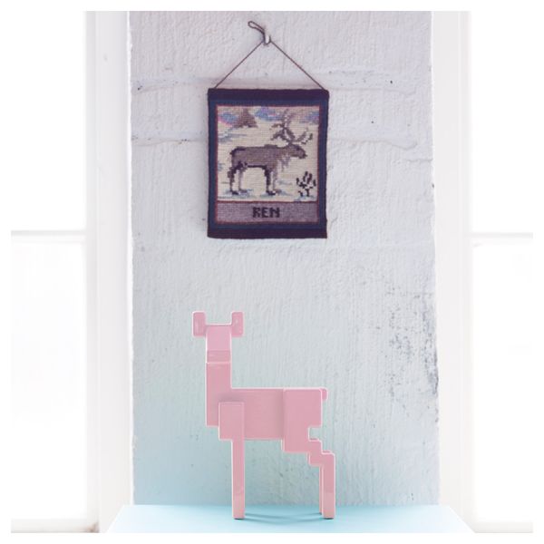 Украшение САМСПЕЛТ, олень, розовый - схема-чертеж с размерами