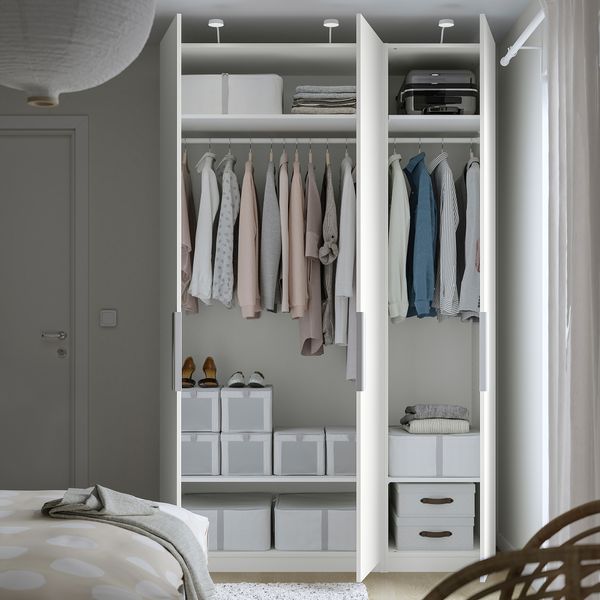 Гардероб, 150x60x236 см, белый, белый IKEA PAX ПАКС, FORSAND ФОРСАНД 895.010.94 - фото 3