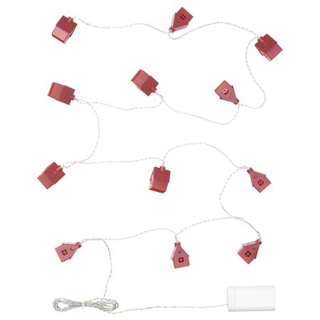 Гирлянда, 12 светодиодов, с батарейным питанием, домик IKEA STRÅLA СТРОЛА 805.626.85