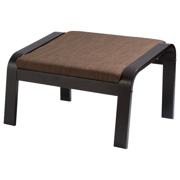 Табурет для ног, черно-коричневый/Шифтебу коричневый IKEA POÄNG ПОЭНГ 293.028.13 - фото 1
