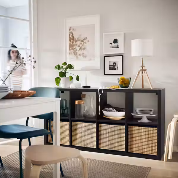 KALLAX Стеллаж - черно-коричневый 77x147 см - фото 4