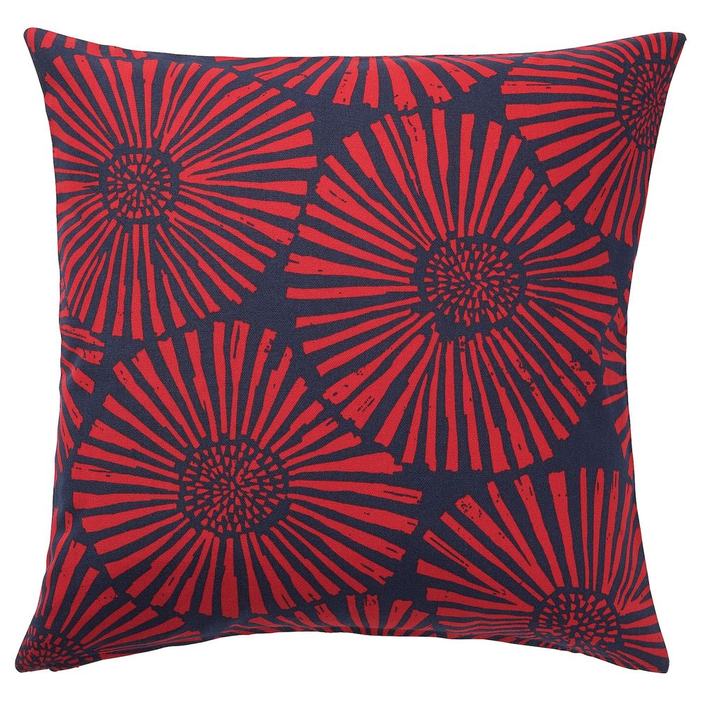 Чехол на подушку, темно-синий/красный 50x50 см IKEA STJÄRNTULPAN СТЭРНТЮЛЬПАН 904.474.40 - фото 1