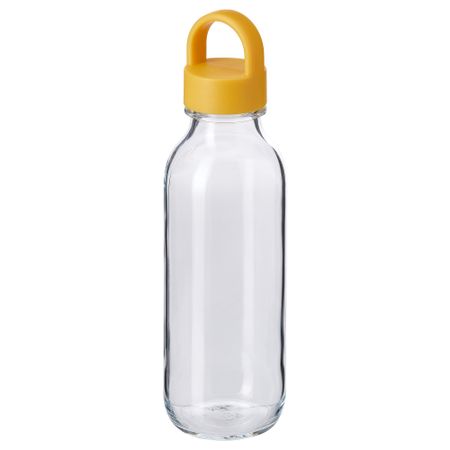 Бутылка для воды, прозрачное стекло, желтый, 0.5 л IKEA FORMSKÖN ФОРМСКЁН 704.972.28