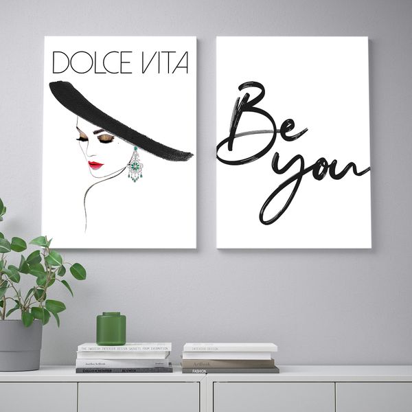 Картина, 50x70 см, Красная помада IKEA PJÄTTERYD ПЬЕТТЕРИД 905.365.54 - схема-чертеж с размерами