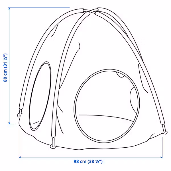 DVÄRGMÅS ДВЭРГМОС Палатка - зеленый - схема-чертеж с размерами