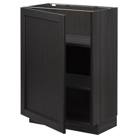 Напольный шкаф с полками, черный/Лерхюттан черная морилка 60x37 см IKEA МЕТОД 792.612.78