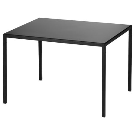 Журнальный стол/2-сторон столешница, черный/бежевый, 75x60x50 см IKEA НИБОДА 603.479.32