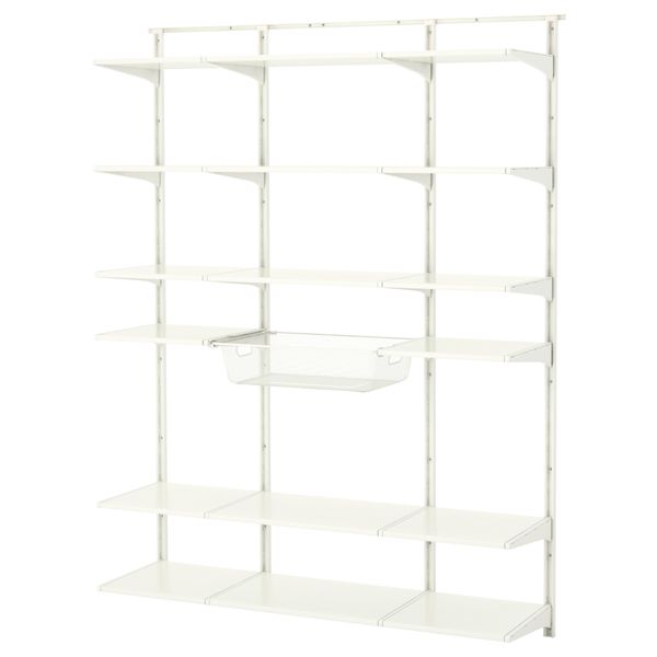 Настенная шина, полка, корзина АЛЬГОТ, белый (154x41x199 см) - фото 2