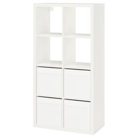 KALLAX Стеллаж - белый/ДРЁНА белый 77x39x147 см
