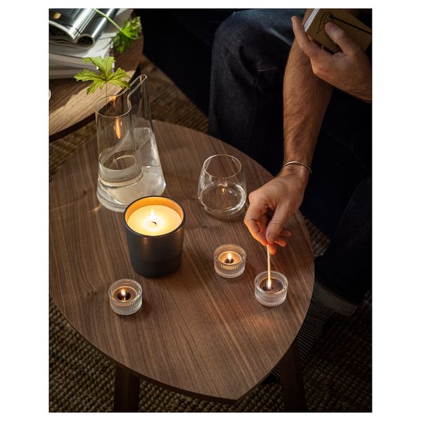 Свеча греющая ароматическая, Ветиверия и герань, черно-бирюзовый, 3.5 ч IKEA FRUKTSKOG 105.558.53 - фото 3