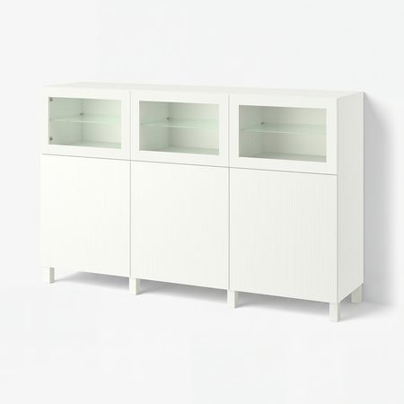 BESTÅ Комбинация для хранения с дверцами - белый/Förvaltare белый 180x42x112 см