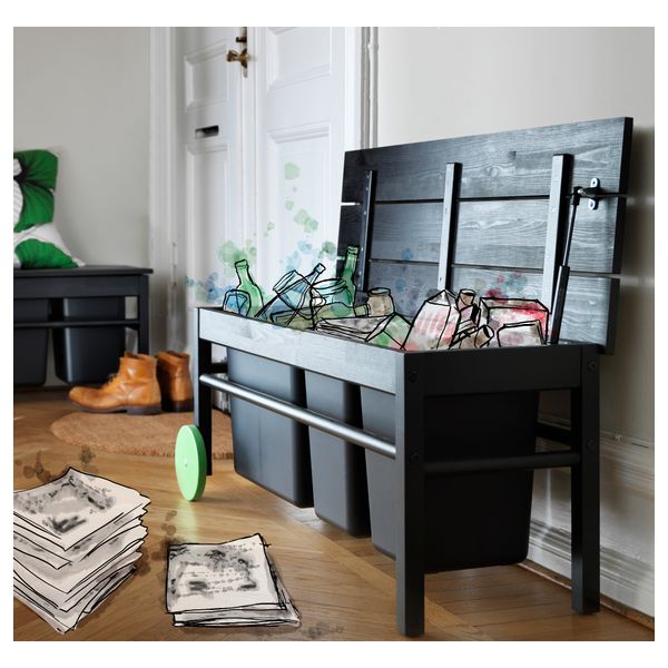 Скамья для сортировки мусора АНВЭНДБАР, черный - фото 2