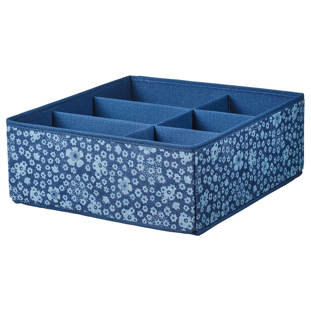 Ящик с отделениями, синий, белый 37x40x15 см IKEA СТОРСТАББЕ 004.243.44 - фото 1