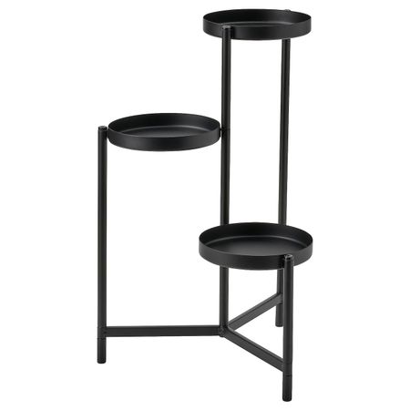Пьедестал для цветов, для дома, улицы черный 58 см IKEA OLIVBLAD ОЛИВБЛАД 704.866.49