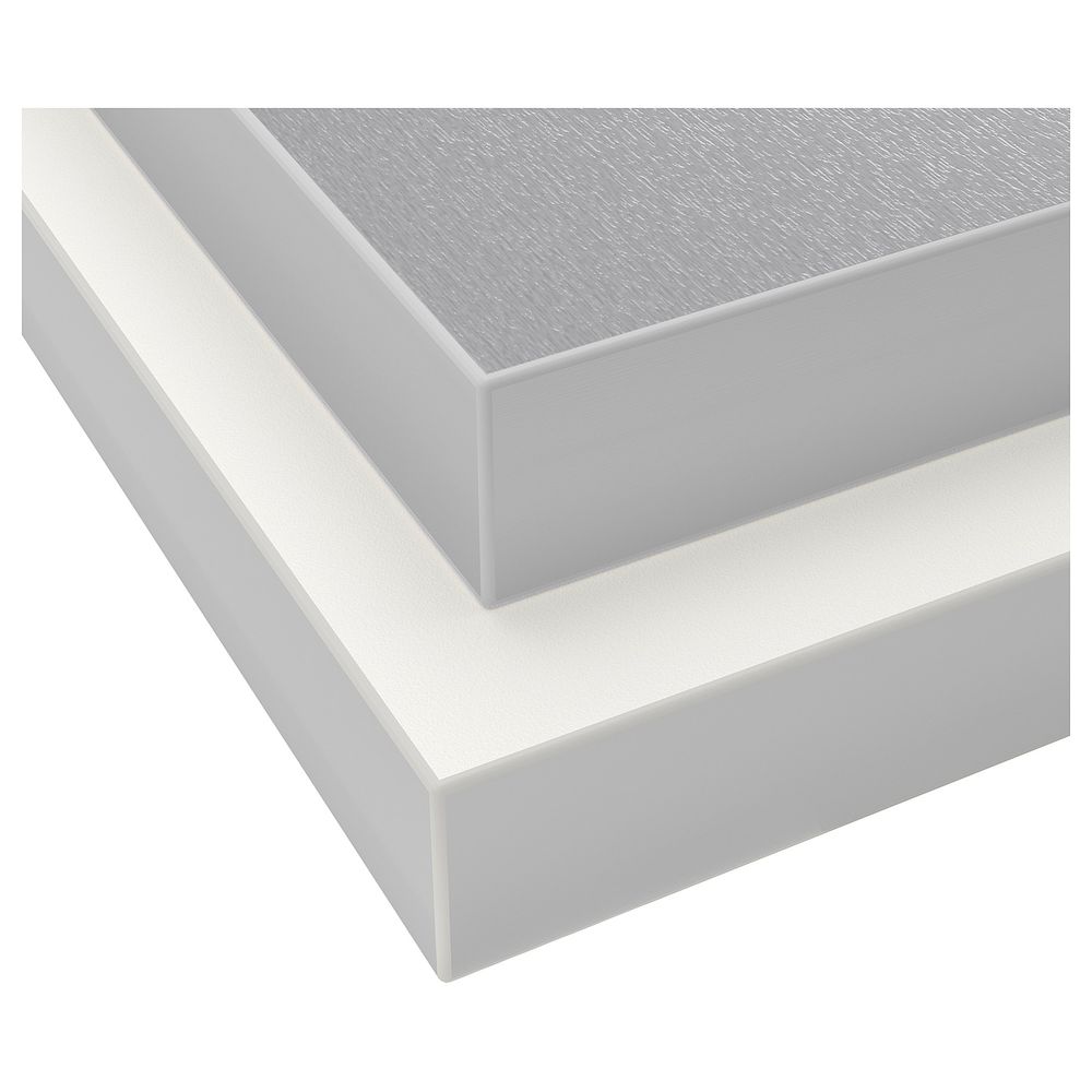 Столешница, двусторонняя, белый под алюминий/с окантовкой под металл ламинат 246x3.8 см IKEA HÄLLESTAD ХЭЛЛЕСТАД 703.693.96 - фото 1