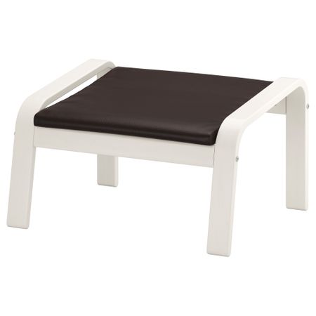 Табурет для ног ПОЭНГ, белый, Глосе темно-коричневый