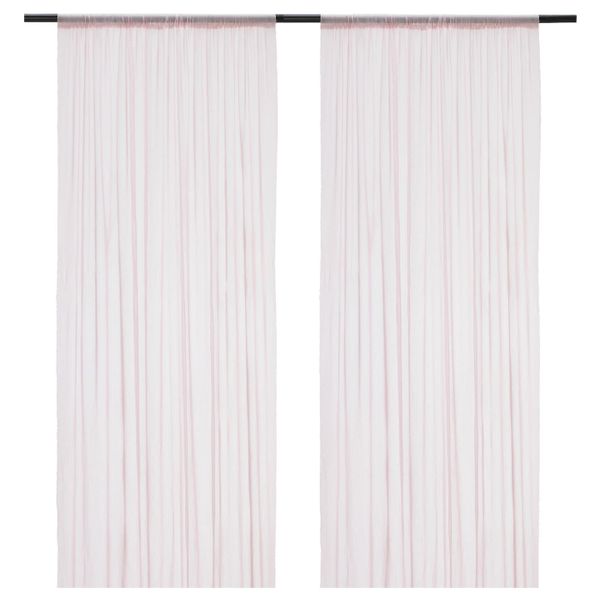 Гардины, 2 шт., розовый/точечный 145x300 см IKEA HILDRUN ХИЛЬДРАН 103.916.54 - фото 1