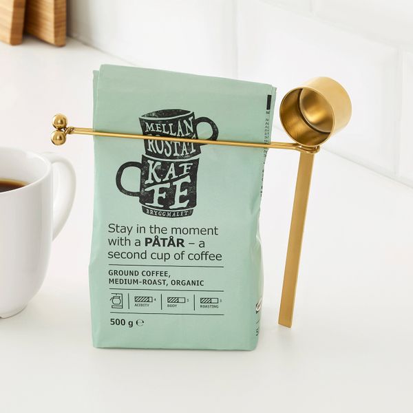 Мерная ложка для кофе и зажим, желтая медь IKEA TEMPERERAD ТЕМПЕРЕРАД 103.602.47 - фото 4