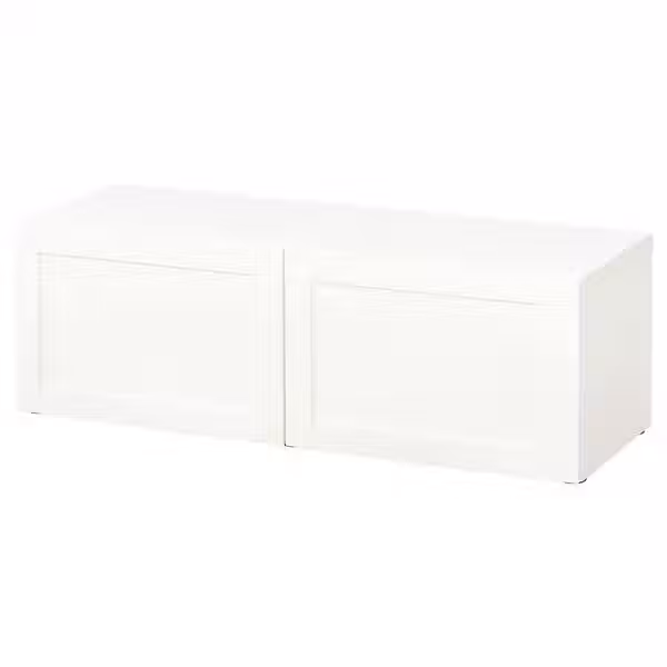 BESTÅ Стеллаж с дверьми - белый/Hanviken белый 120x42x38 см - фото 1